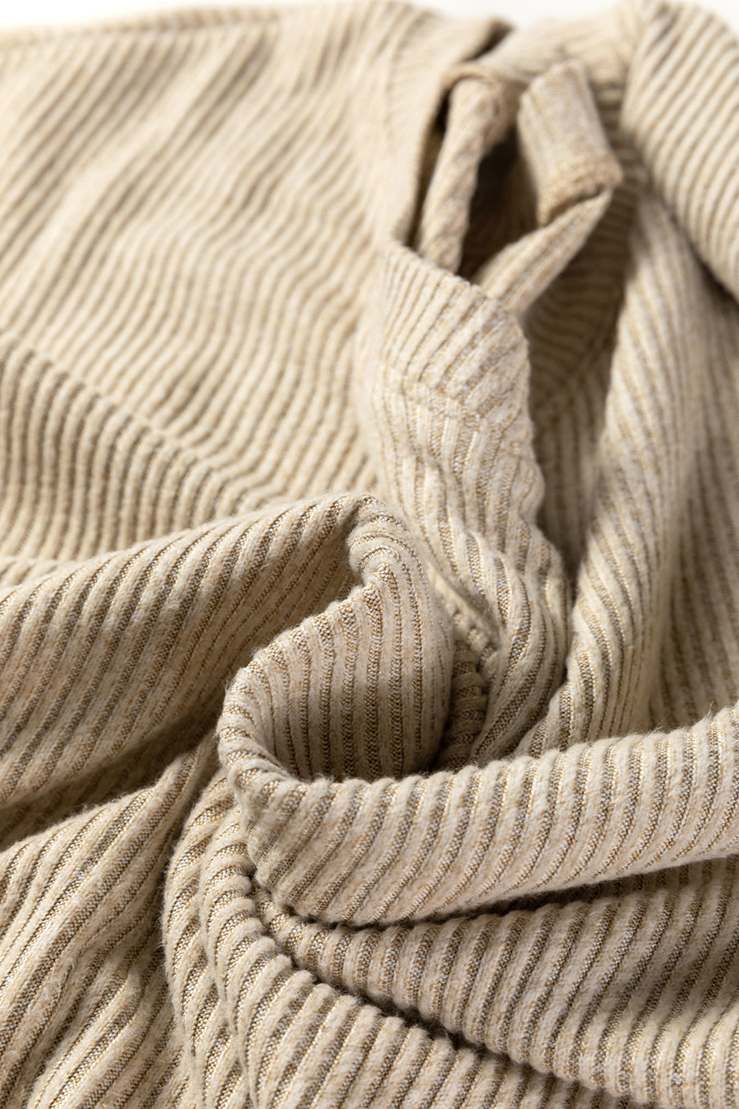 Jet Stream 3D Ribbed V Neck Pullover Drawstring Pants 2 Piece Lounge Set