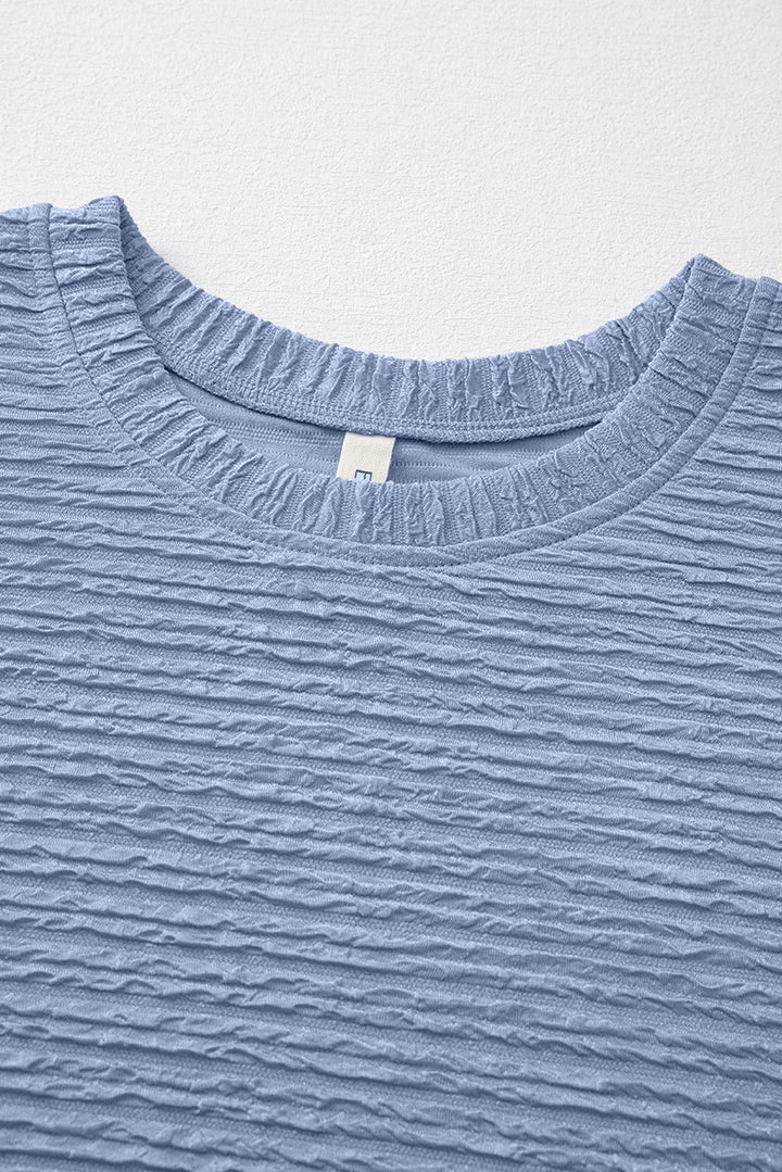 Jolie Textured Crinkle Short Sleeve T-Shirt Dress