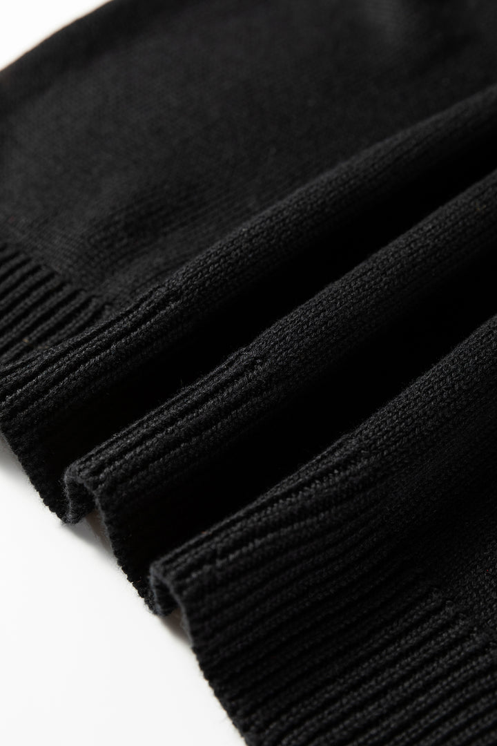 Black Merry Colorful Dot Detail Christmas Drop Shoulder Sweater