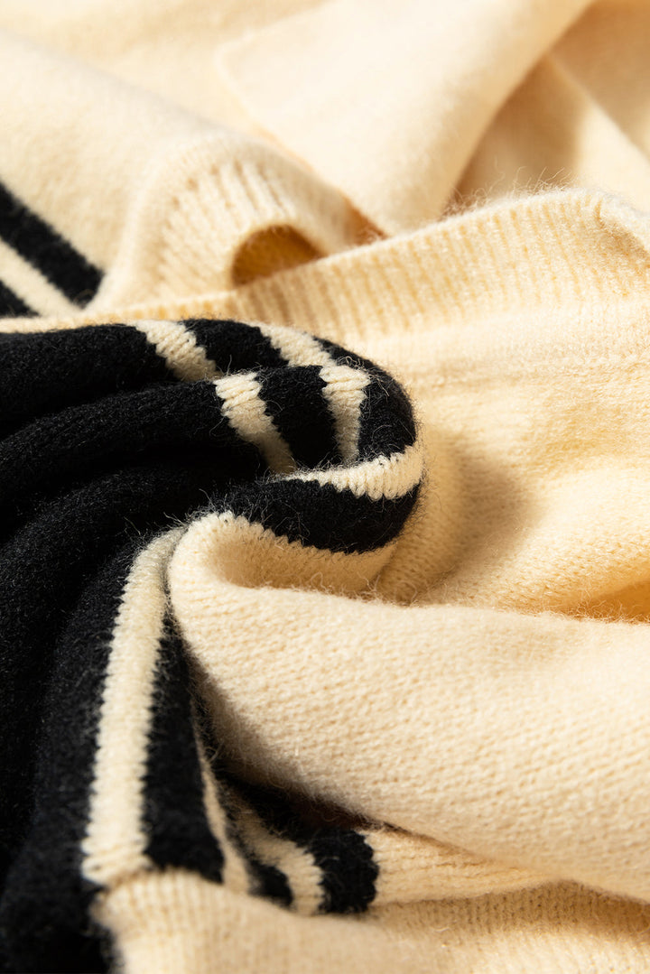 Briella Colorblock Stripe Collared Sweater