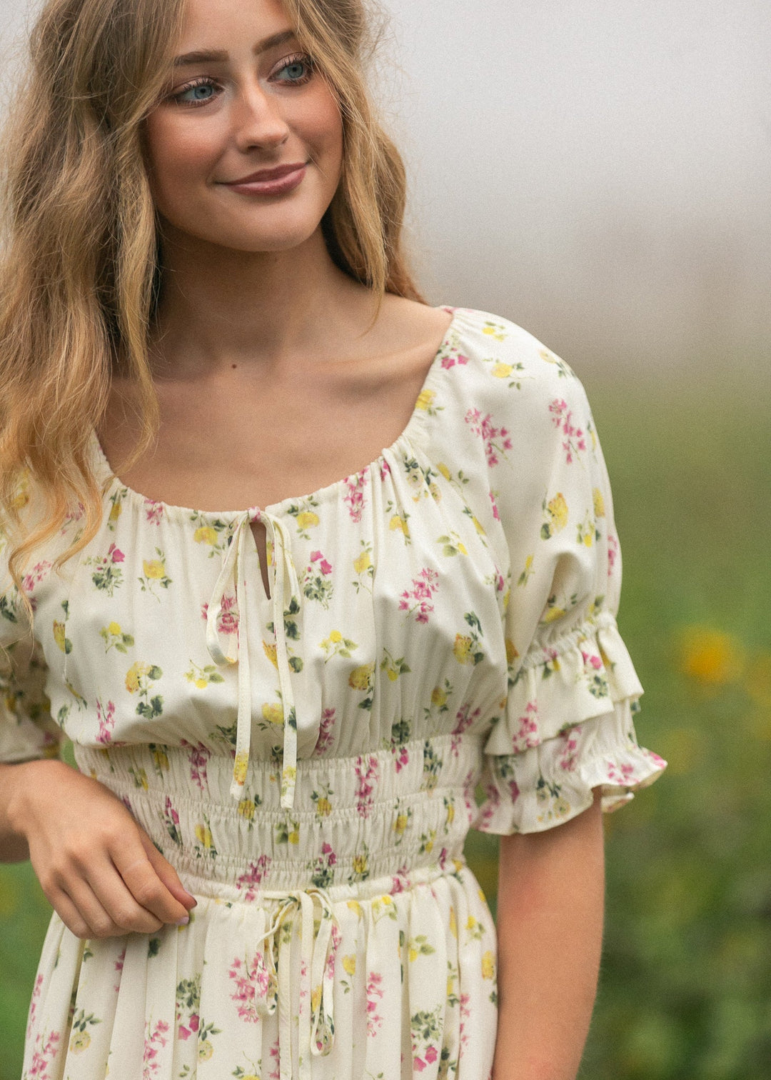 Celine Puff Sleeve Floral Maxi Dress