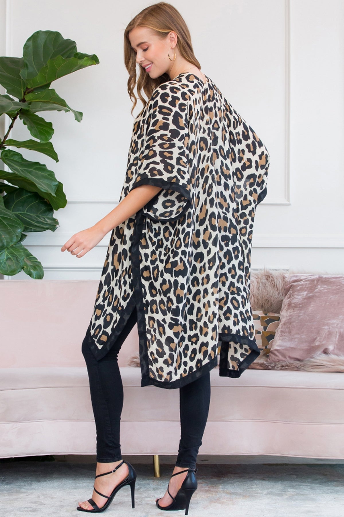 Leopard Open Front Kimono