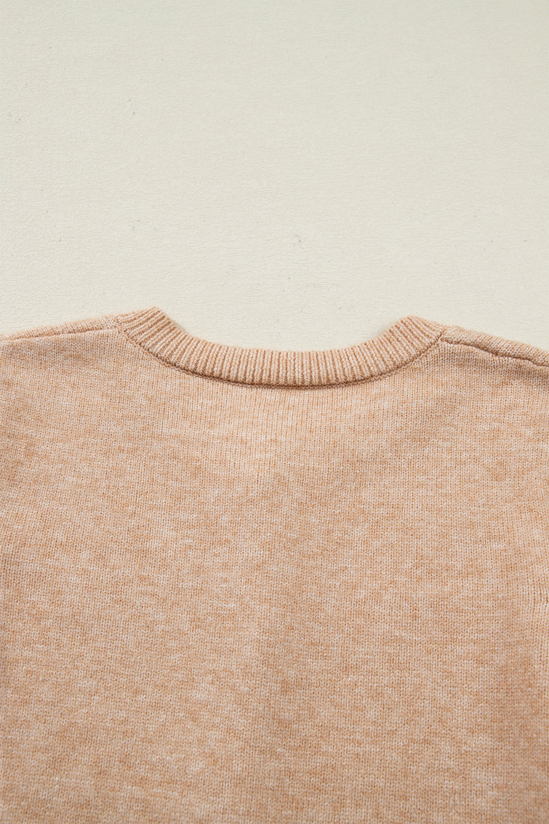 Oatmeal Ruffle Trim Gold Button Sweater Cardigan