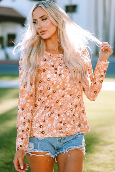 Whitney Floral Knit Long Sleeve Top