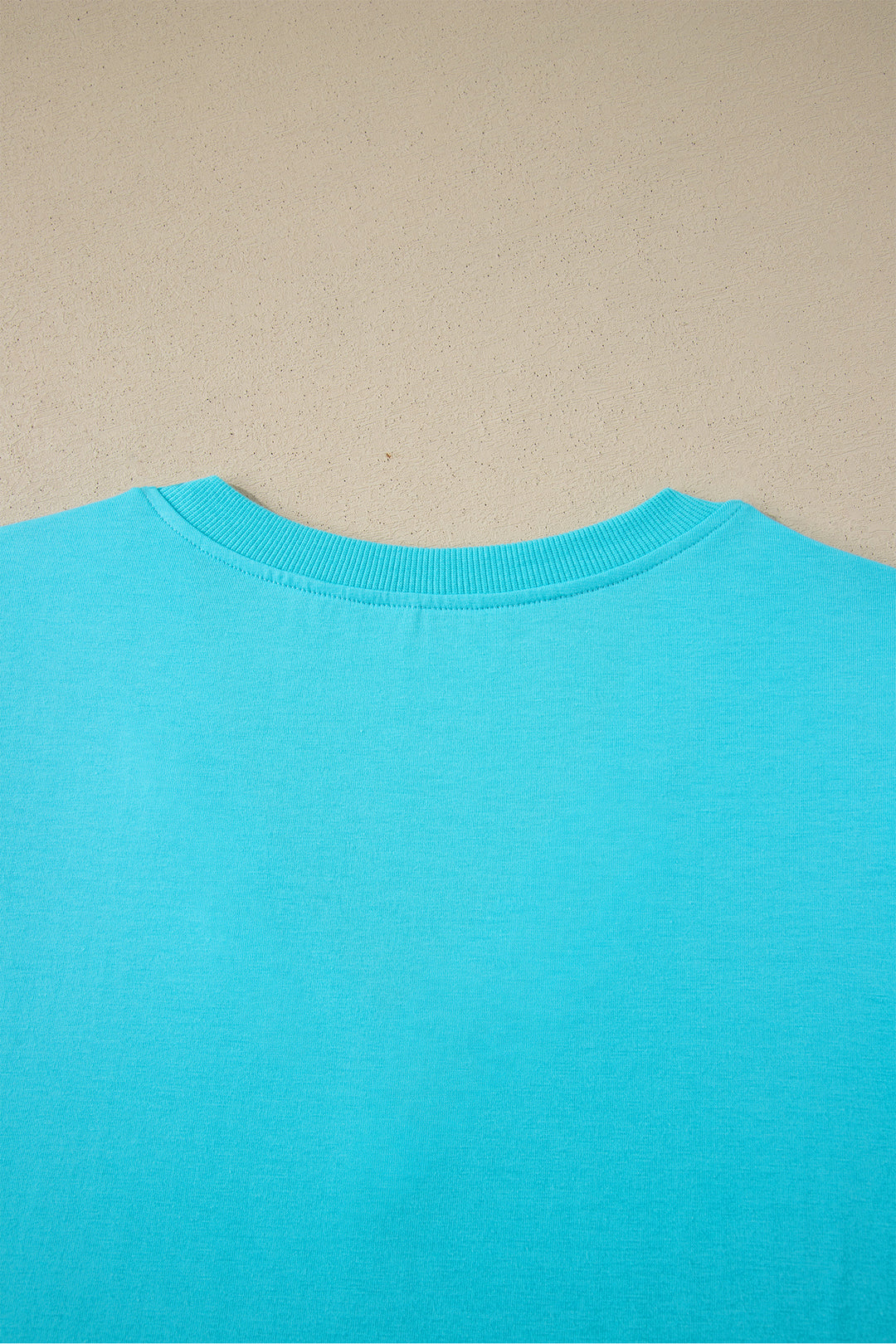 Mint Green Solid Color V Neck Short Puff Sleeve Blouse