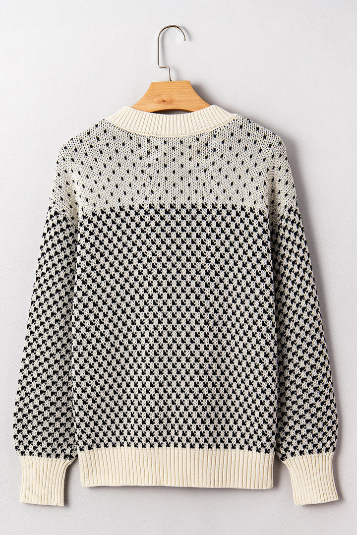 Kinley Pattern Lantern Sleeve Sweater