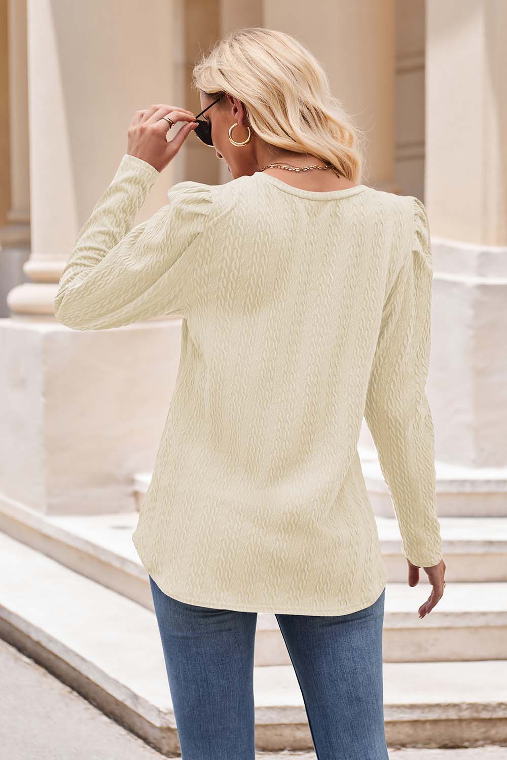 Mandy Round Neck Puff Sleeve Blouse