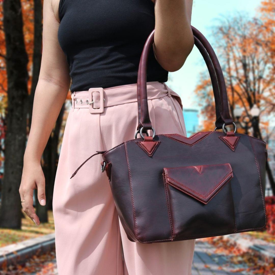 Concealed Carry Aubrey Leather Satchel by Lady Conceal