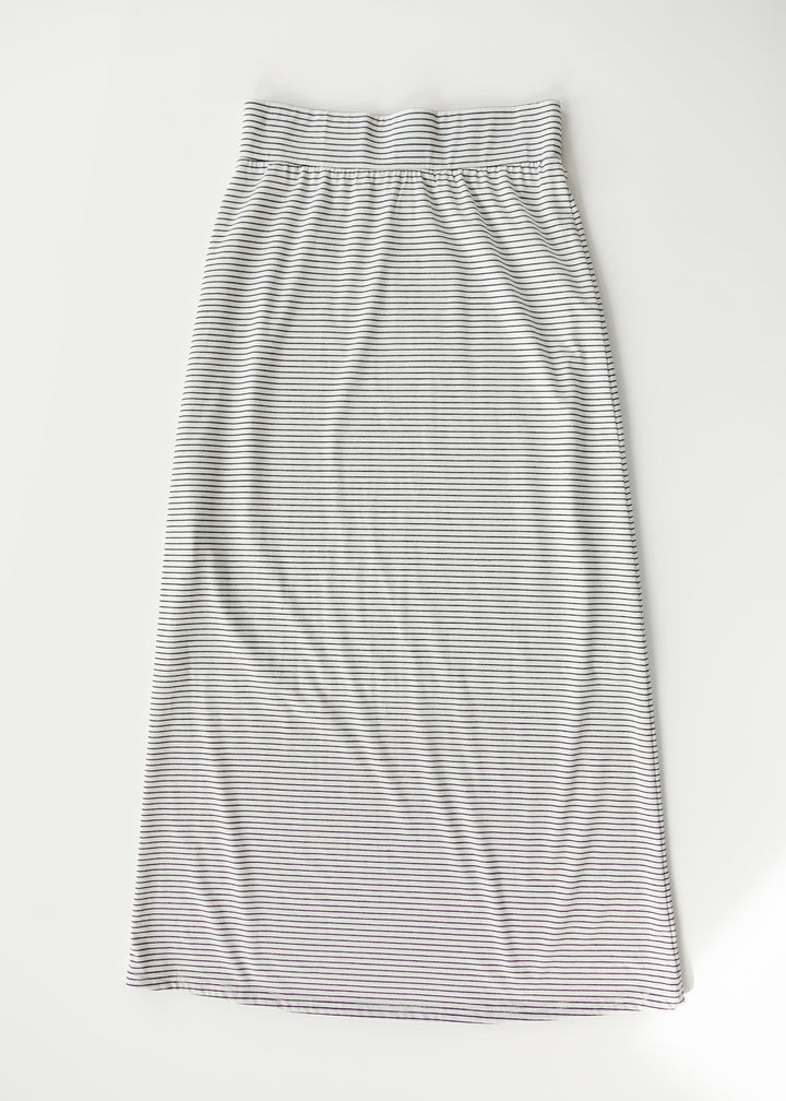 Clarise Striped Premium Knit Maxi Skirt