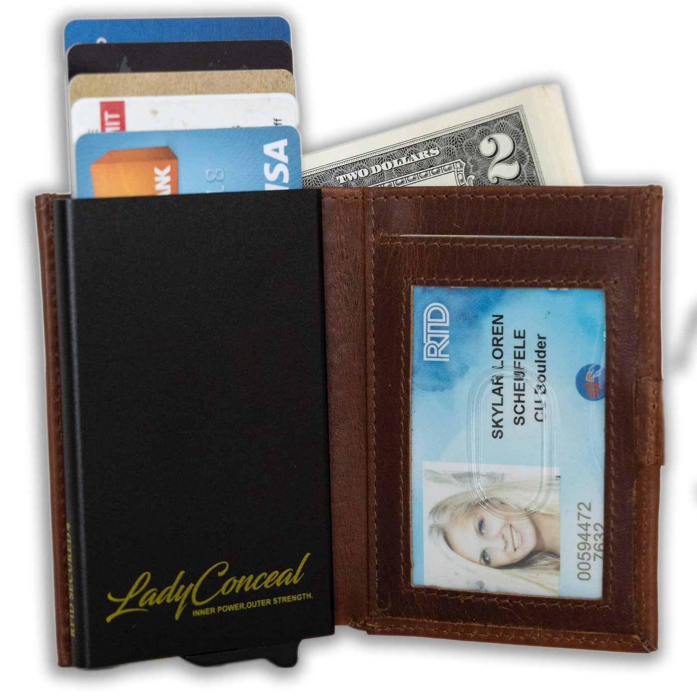 Nova RFID Compact Leather Wallet by Lady Conceal