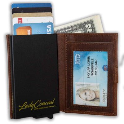 Nova RFID Compact Leather Wallet by Lady Conceal