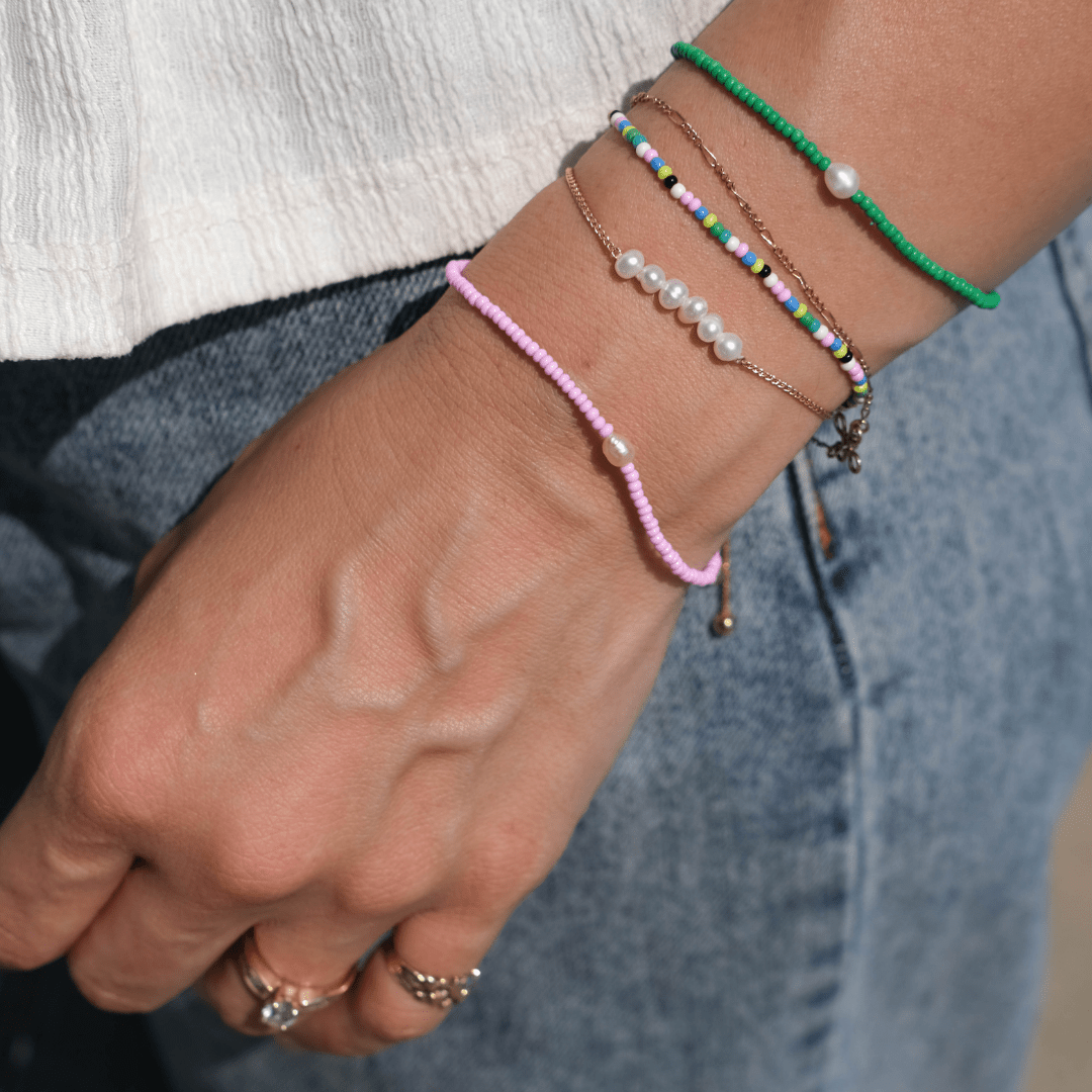 Pink Seed Bead Bracelet