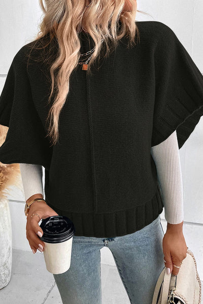 Cozy Cable Knit Long Sleeve Crew Neck Sweater Mini Dress