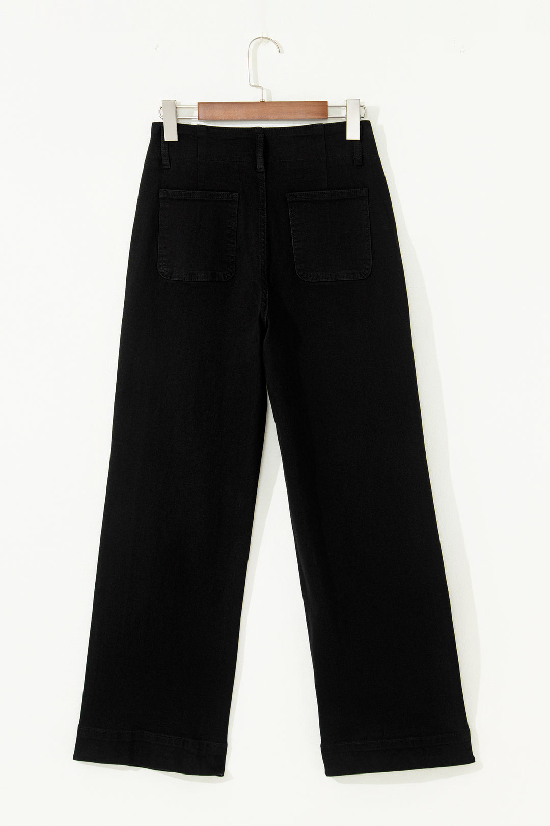 Black 2-Button High Waist Flared Bottom Jeans