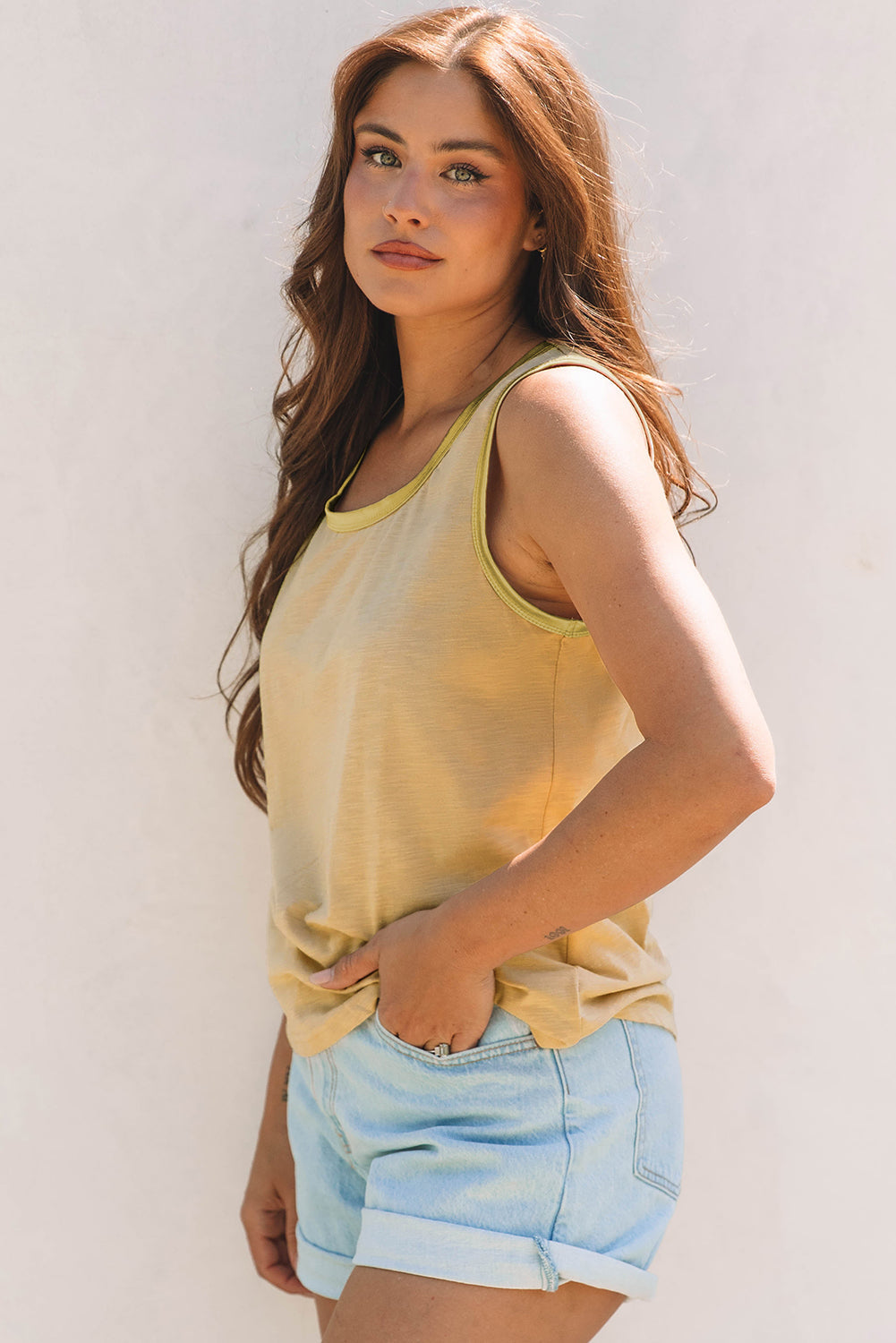 Skyla Metallic Sheen Tank Top