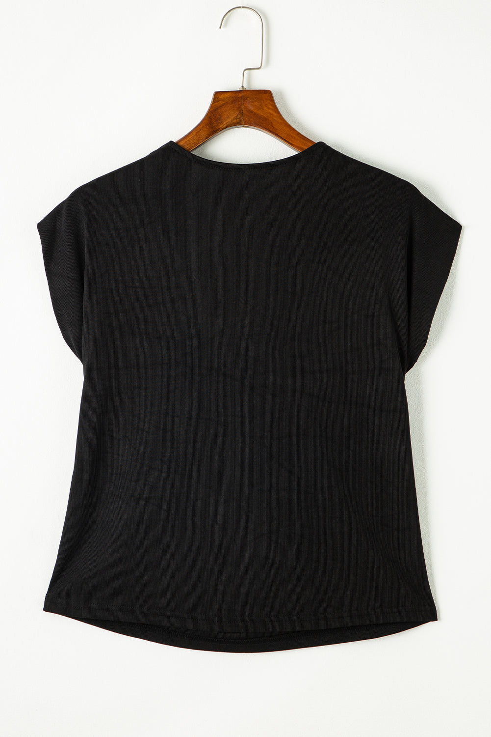 Black Cowl Neck Bat Sleeve T Shirt