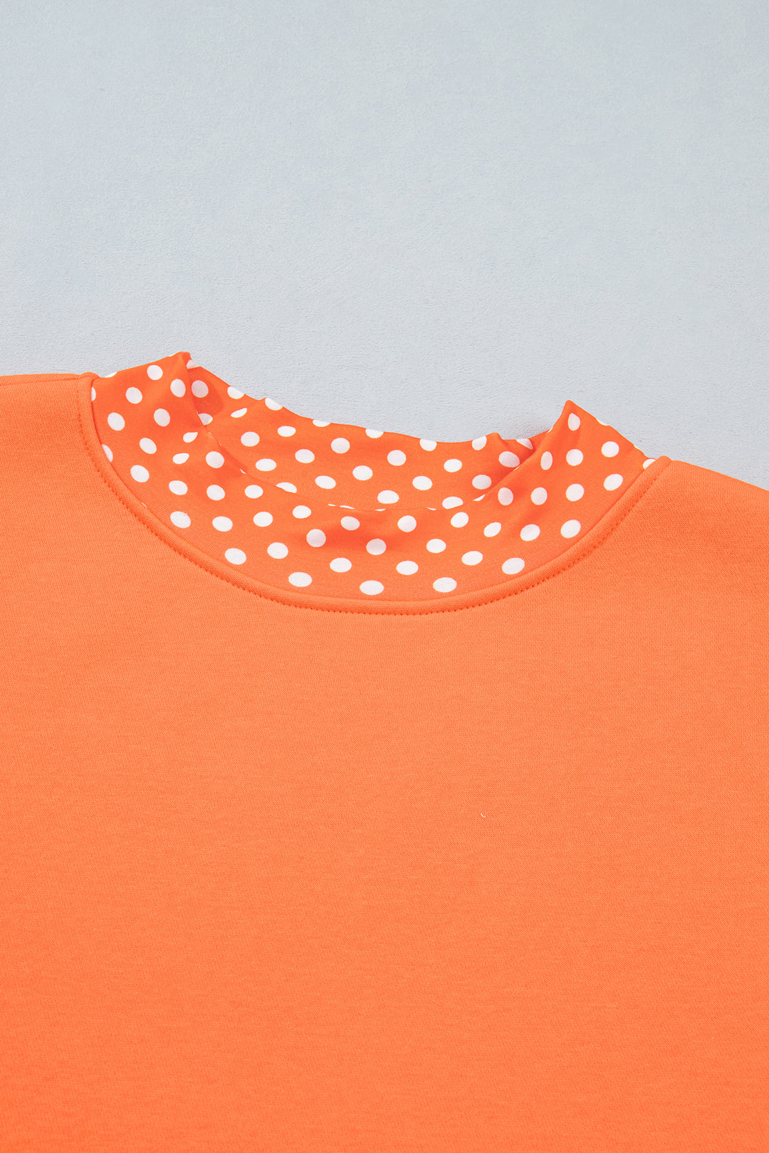 Red Colorblock Polka Dot Contrast Trim Oversized Sweatshirt