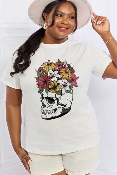 Simply Love Full Size Skull Graphic Cotton Tee