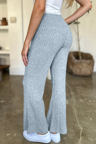 Ribbed High Waist Flare Pants