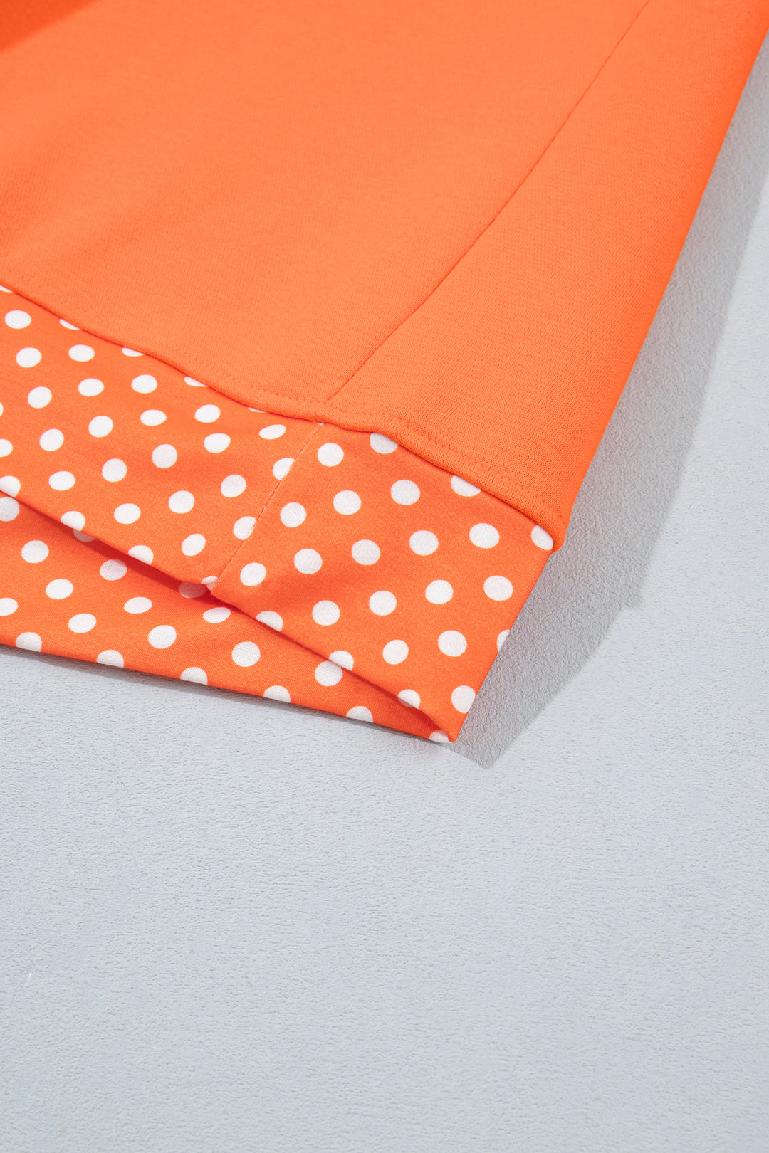 Red Colorblock Polka Dot Contrast Trim Oversized Sweatshirt