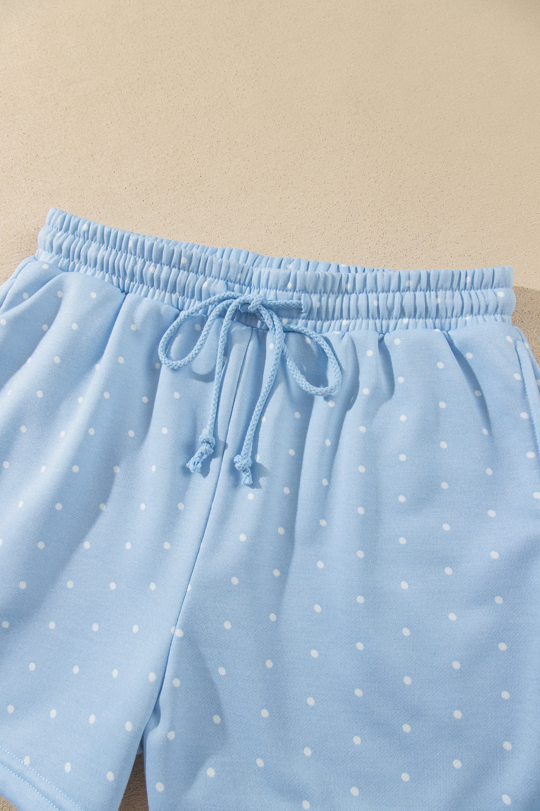 Pink Polka Dot Printed Oversized Hoodie Casual Shorts 2pcs Set