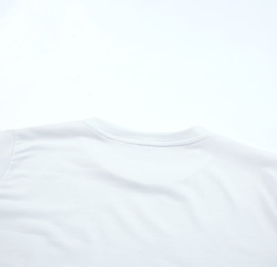 White Solid Color Crew Neck Tee