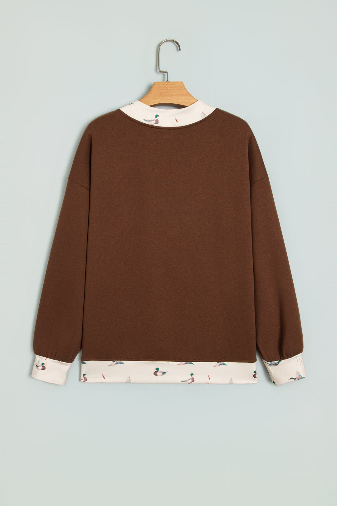 Coffee Western Contrast Detail Letter Graphic Baggy Sweatshirt