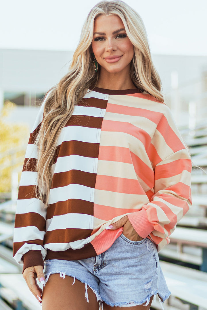 Yasena Block Drop Shoulder Pullover