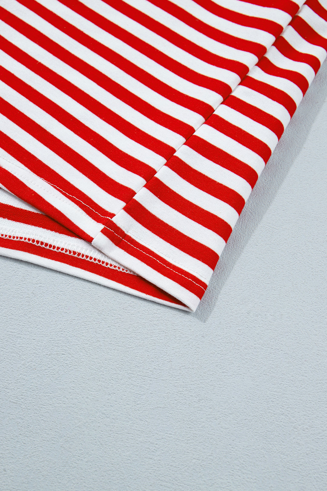 Red Stripe Colorblock Trim Polo Collar Drawstring Elastic Waist Band Casual 2pcs Outfit