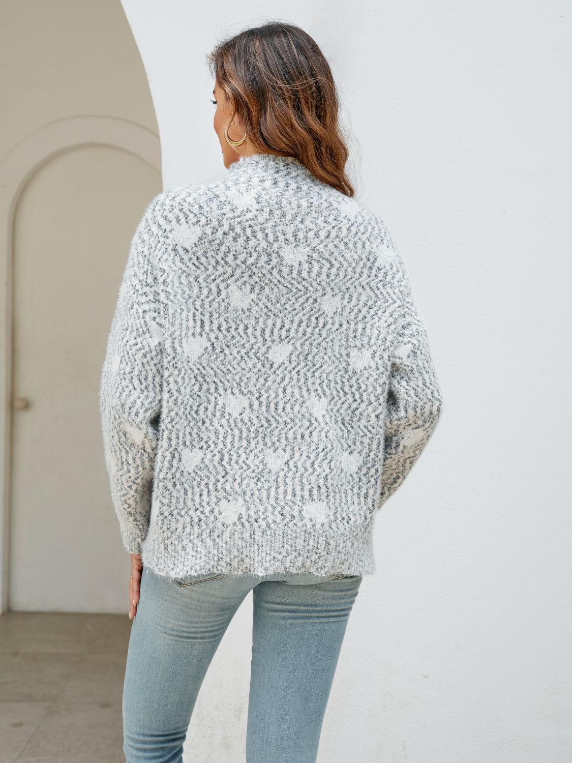 Heart Mock Neck Sweater