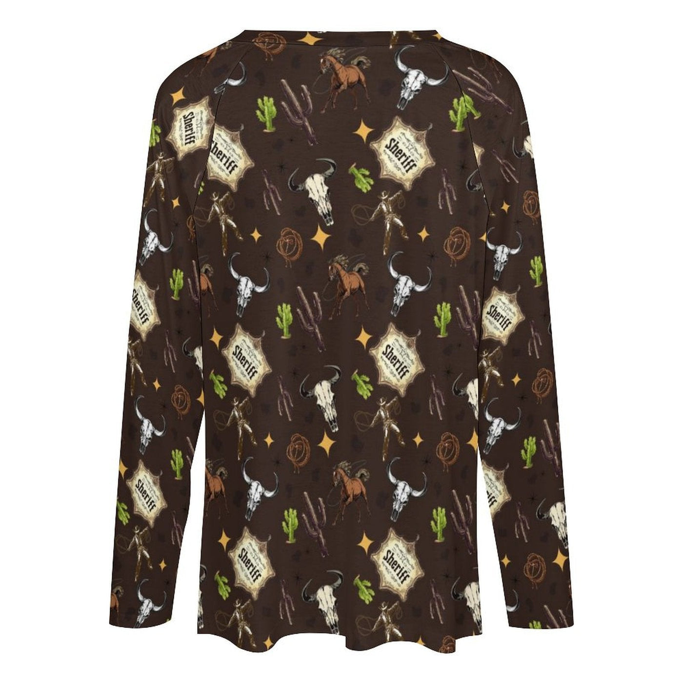 Baha Ranch Western Print Long Sleeve Tee