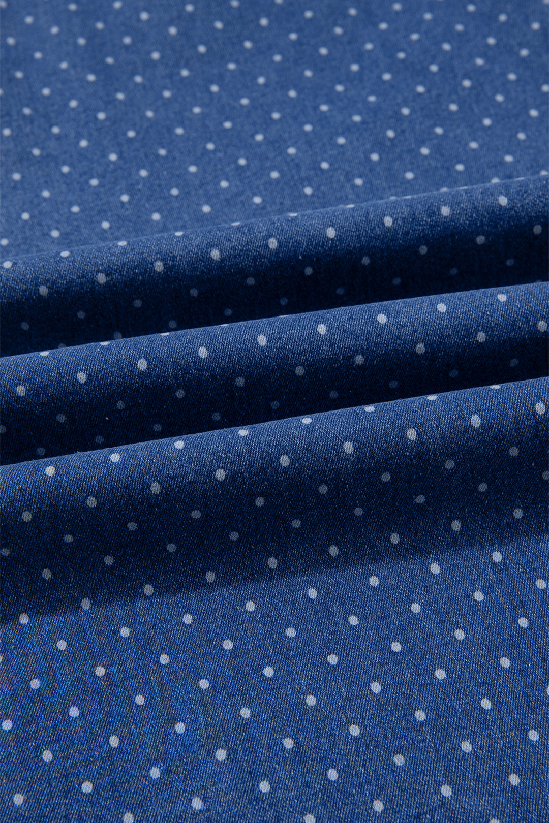 Sky Blue Polka Dot Wide Leg Full Length Shift Silhouette Plus Size Jeans