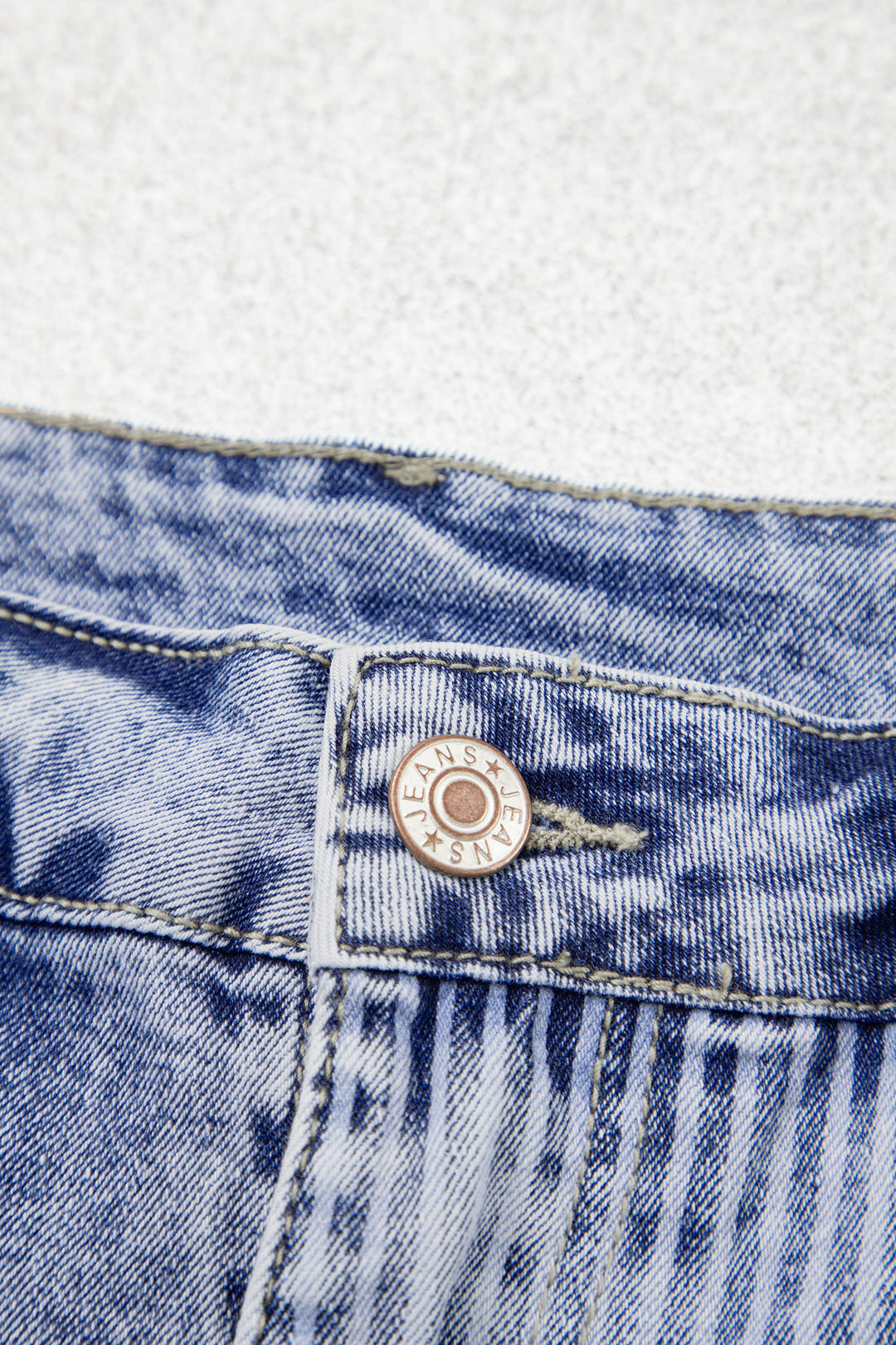 Sky Blue Striped Paisley Mixed Patchwork Raw Hem Denim Shorts