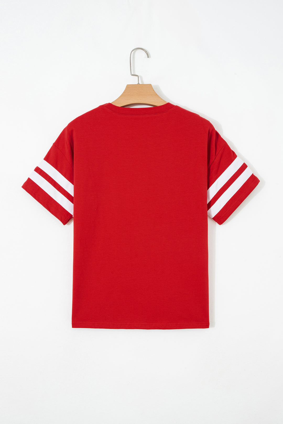 Black Varsity Striped Short Sleeve Crew Neck T Shirt