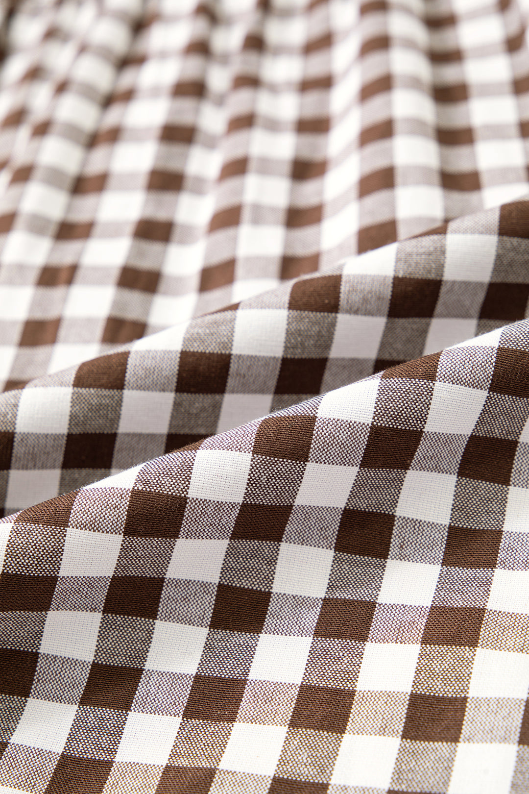 Brown Plaid Knot Half Sleeve Button Down Shirt