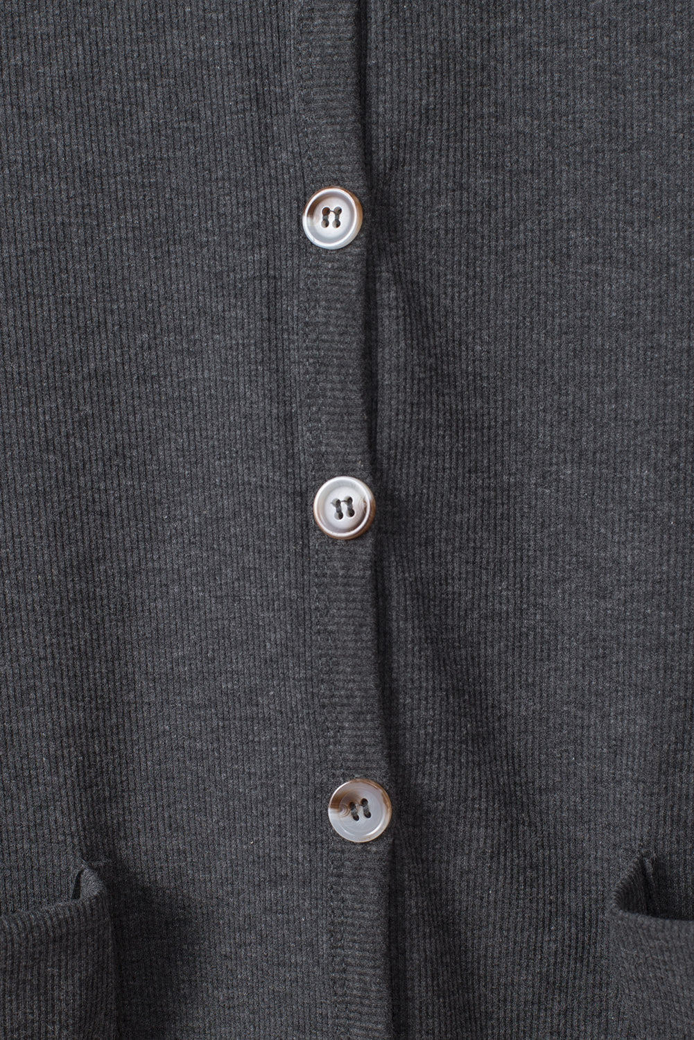 Gray Selected Button Down Pocketed High Low Cardigan