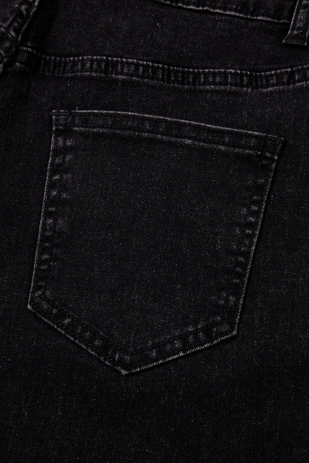 Black Studded Detail Straight Leg Casual Loose Jeans