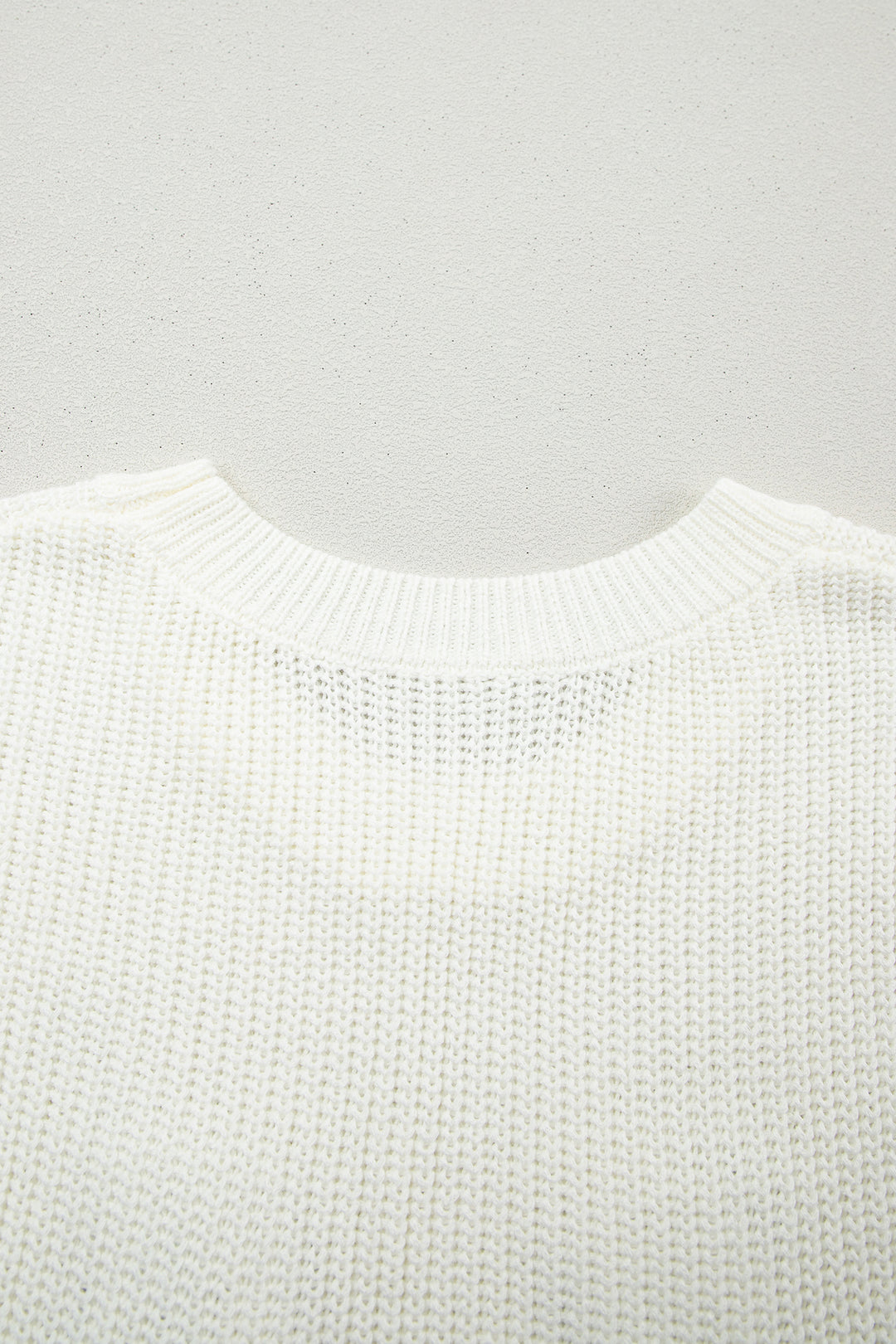 Turquoise Crochet Horseshoe Short Sleeve Knit Sweater