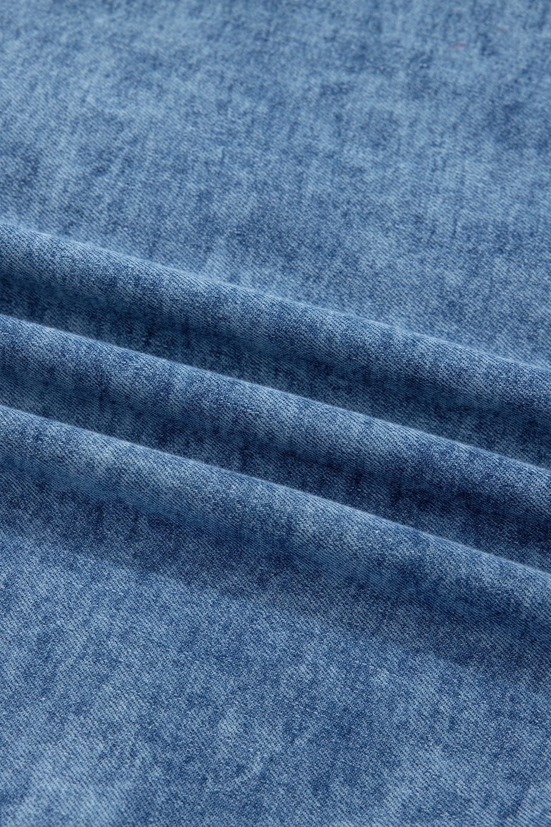 Dusk Blue Buttoned Front Collared Denim Sleeveless Top