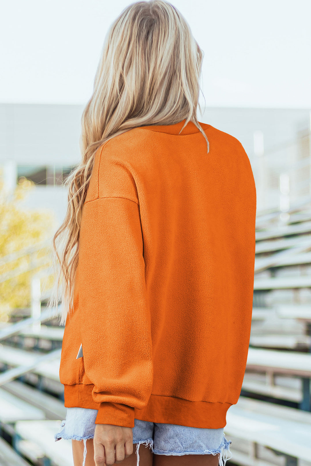 Carrot Pumpkin/Fall Letter Print Mock Neck Tunic Pullover Sweatshirt