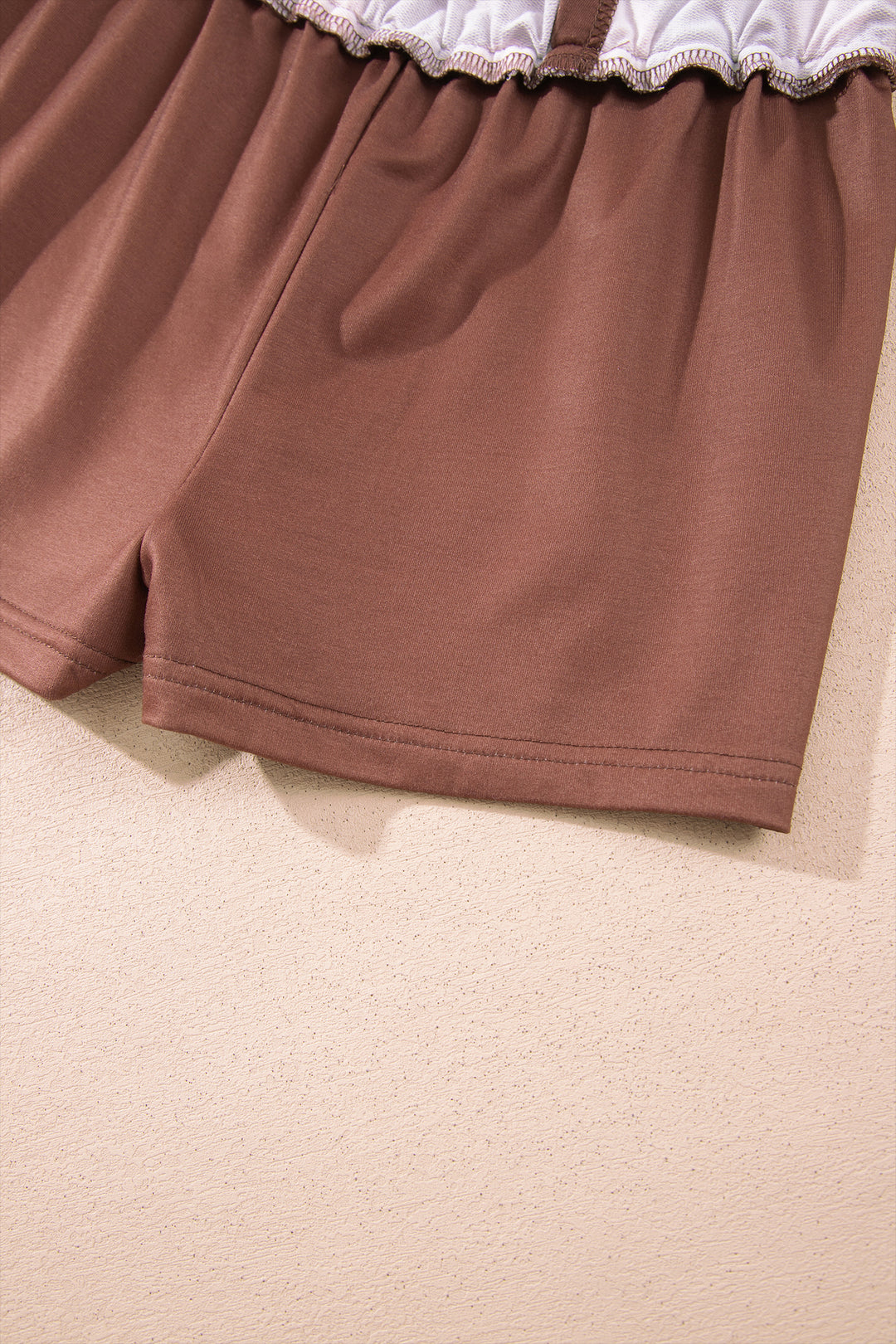 Brown Polka Dot Two Piece Set Long Sleeve Casual Skirt Set