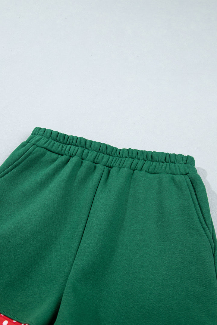 Carrot Gingham Trim Baggy Pullover 2pcs Short Set