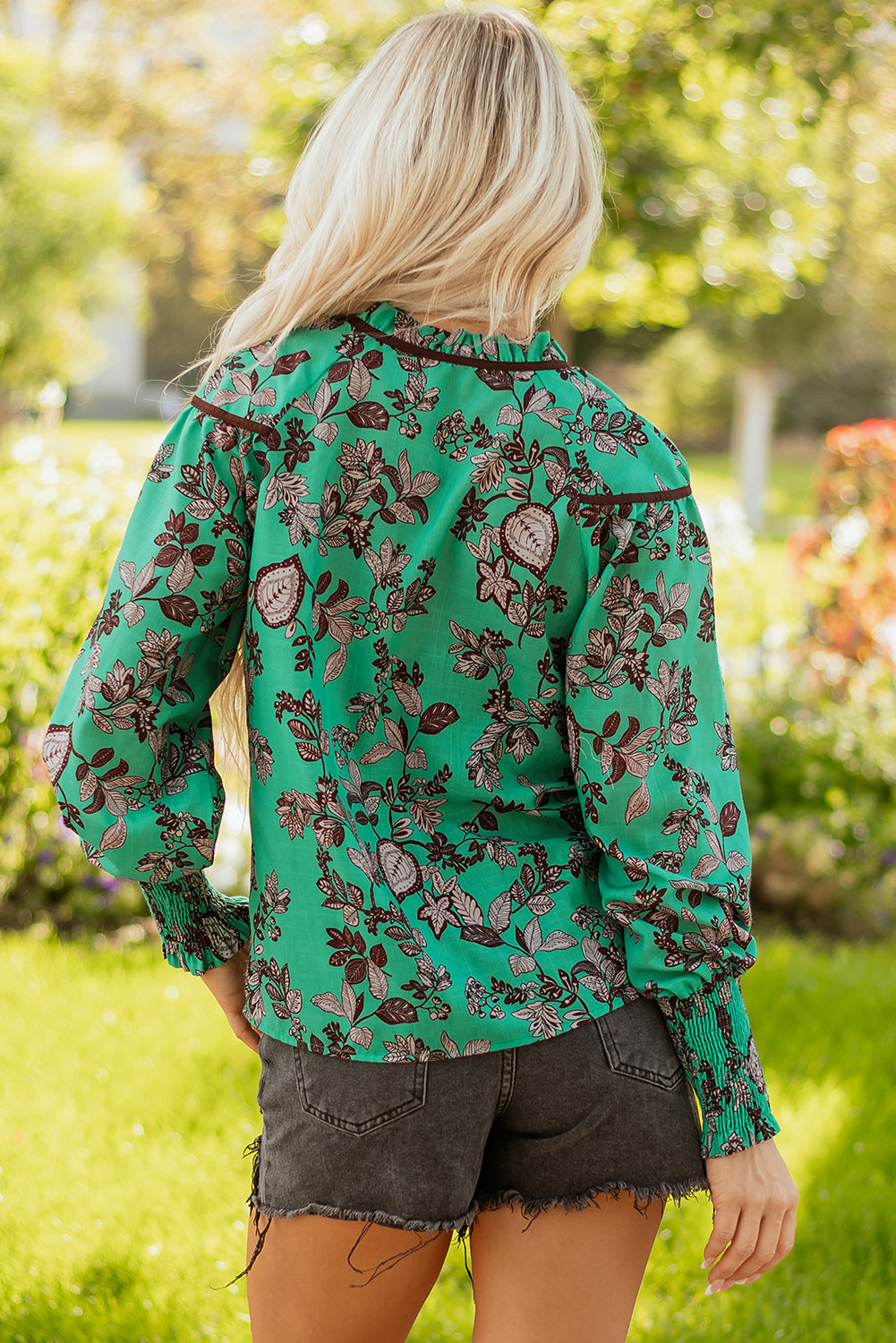 Elouise Shirred Puff Sleeve Blouse