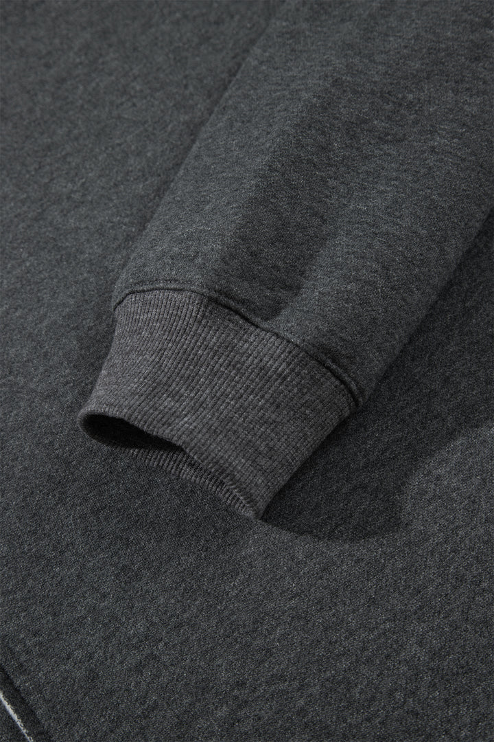 Carbon Grey Solid Colorblock Jogger Pants Set