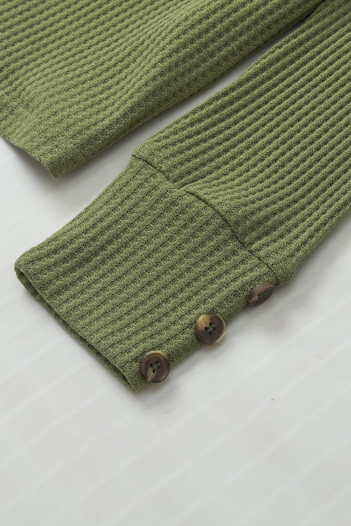 Anahi Textured Knit Cuffs Long Sleeve Top