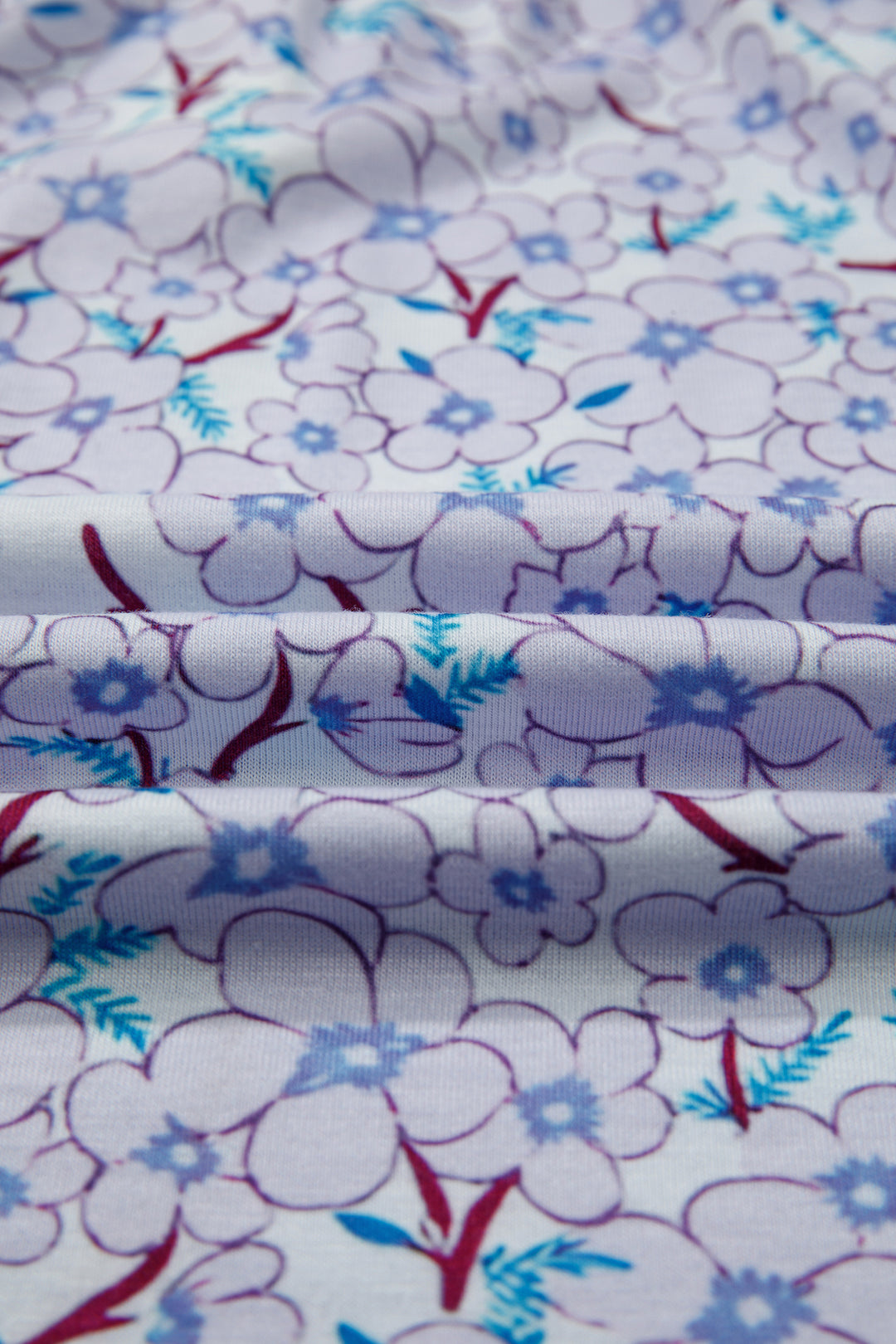 Beau Blue Color Block Plaid Bubble Sleeve Patchwork Blouse