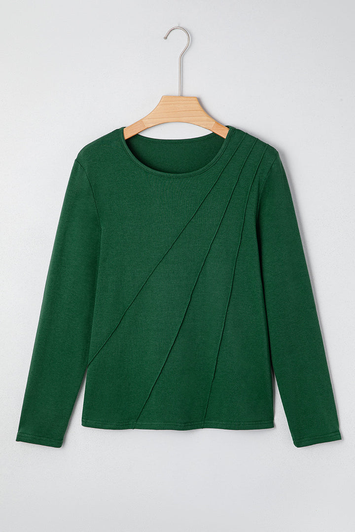 Alejandra Detail Solid Color Long Sleeve Top