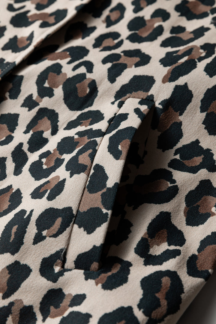 Brown Leopard Open Front Jacket Vest