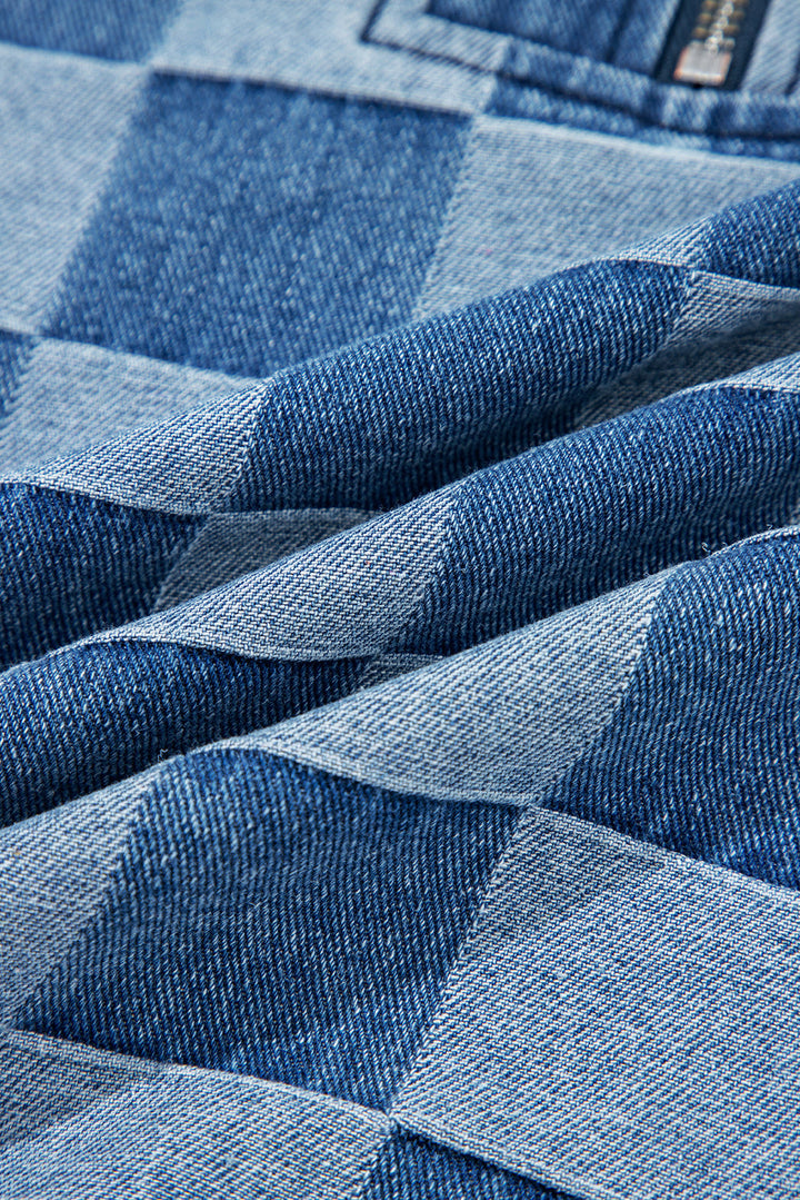 Taracella Checkerboard Zipped Kangaroo Hoodie