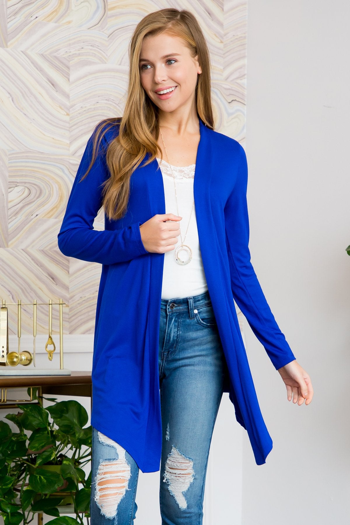 Drapey Open Front Cardigan